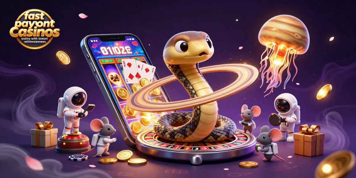 Experience fast payout casinos online with instant withdrawals featuring casino-themed characters in dynamic action.